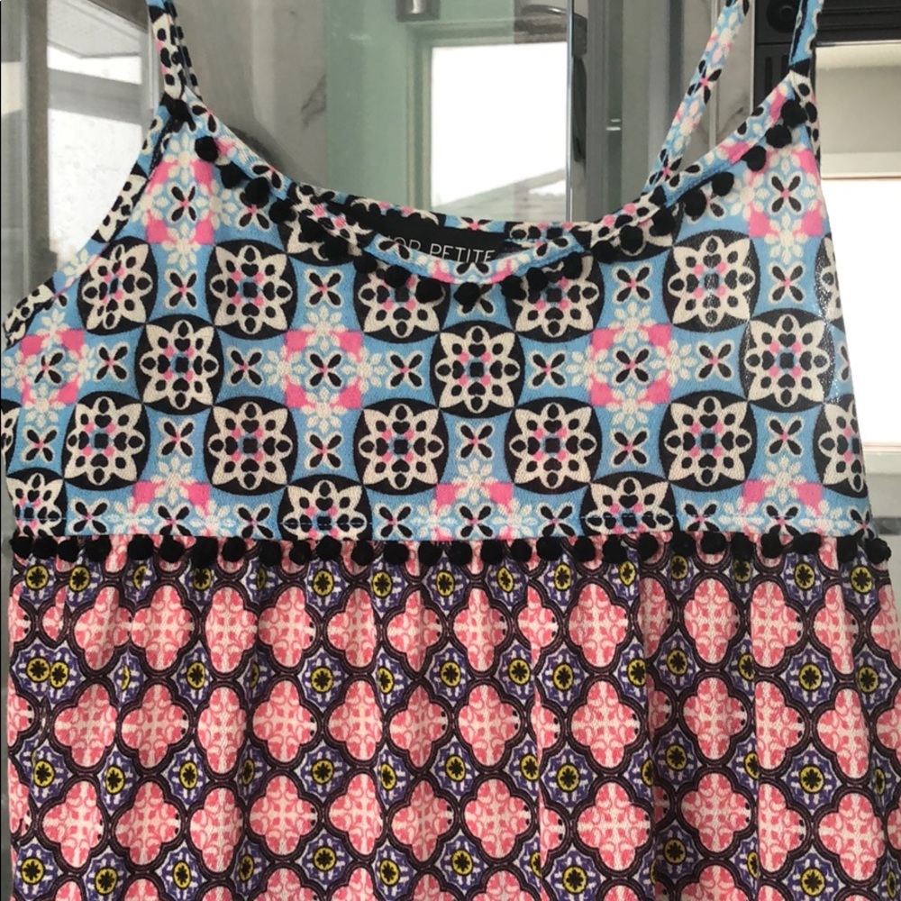 SOLD Topshop pom pom mini dress floral sz2 like new - Picture 2 of 8